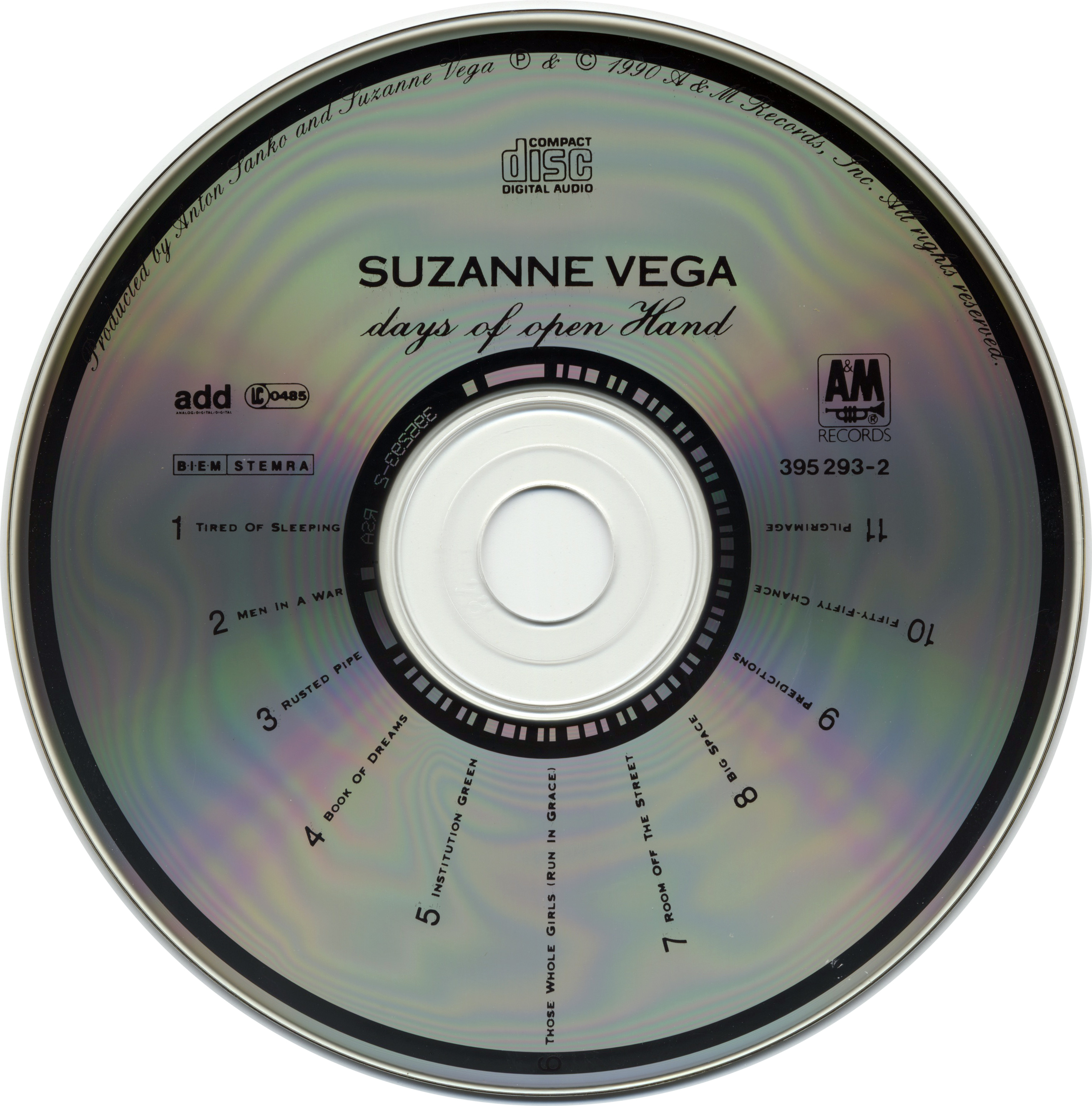 Suzanne Vega  Days Of Open Hand : CD